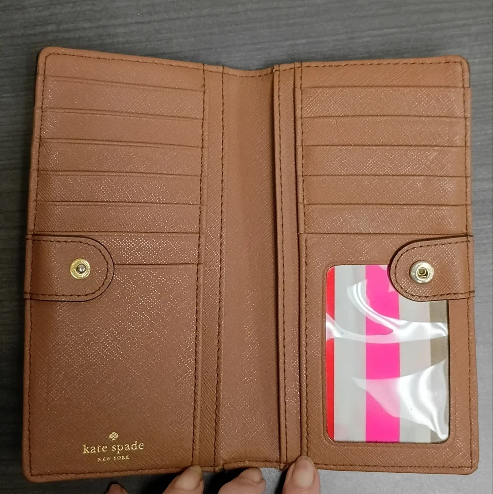 Kate Spade Light Brown Wallet with Gold Accent
